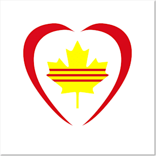 Canadian Vietnamese (South) Multinational Patriot Flag (Heart) Posters and Art